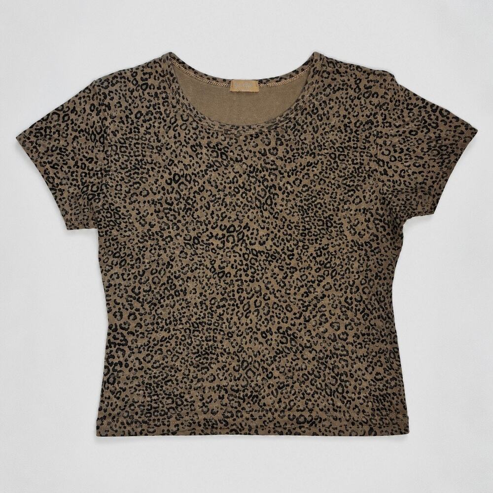 Brandy Melville John Galt Brown Leopard Tee